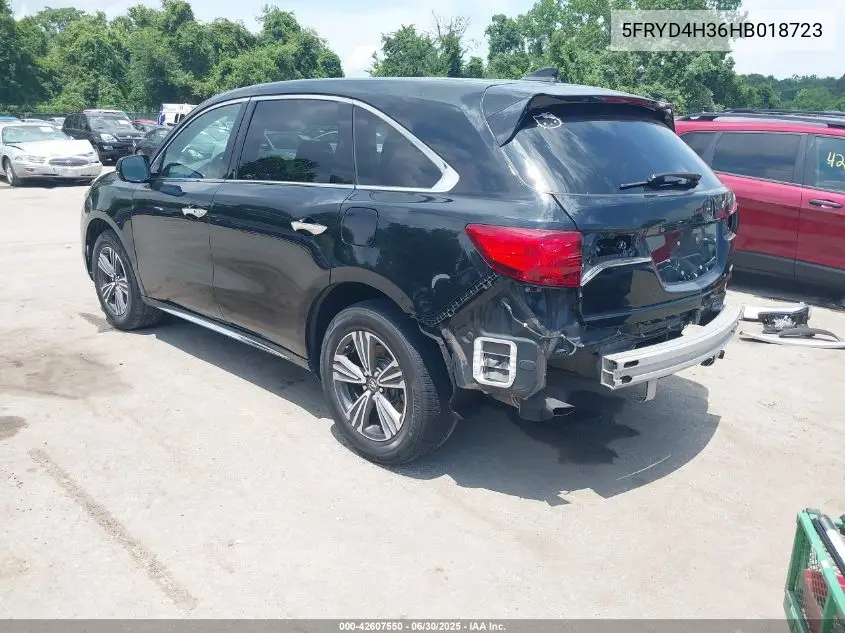 2017 Acura Mdx VIN: 5FRYD4H36HB018723 Lot: 42607550