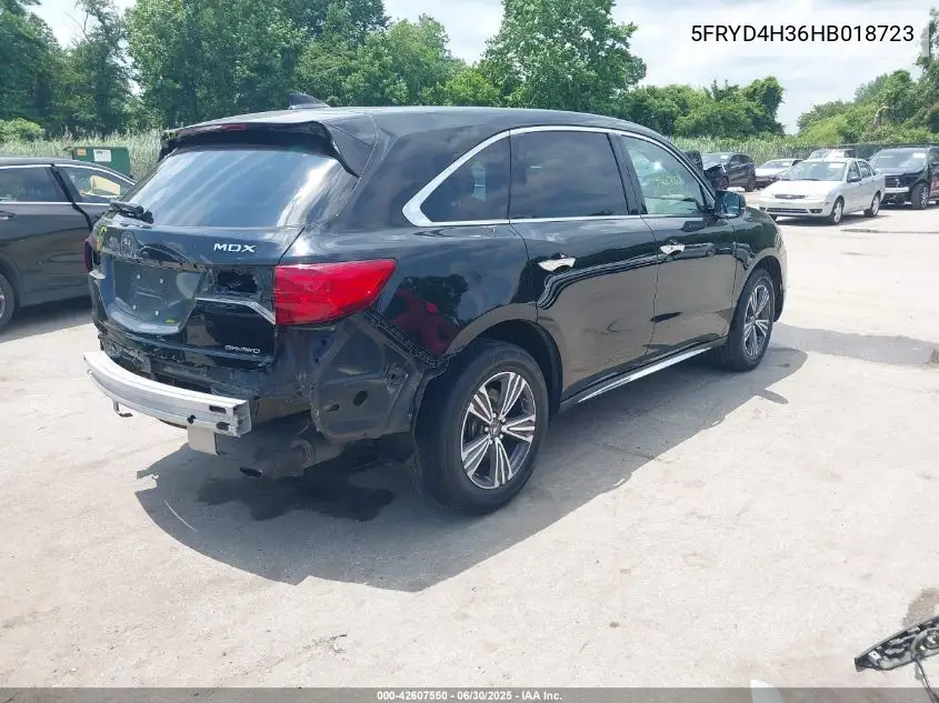 2017 Acura Mdx VIN: 5FRYD4H36HB018723 Lot: 42607550