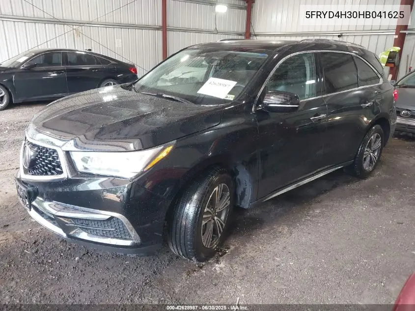 2017 Acura Mdx VIN: 5FRYD4H30HB041625 Lot: 42628987