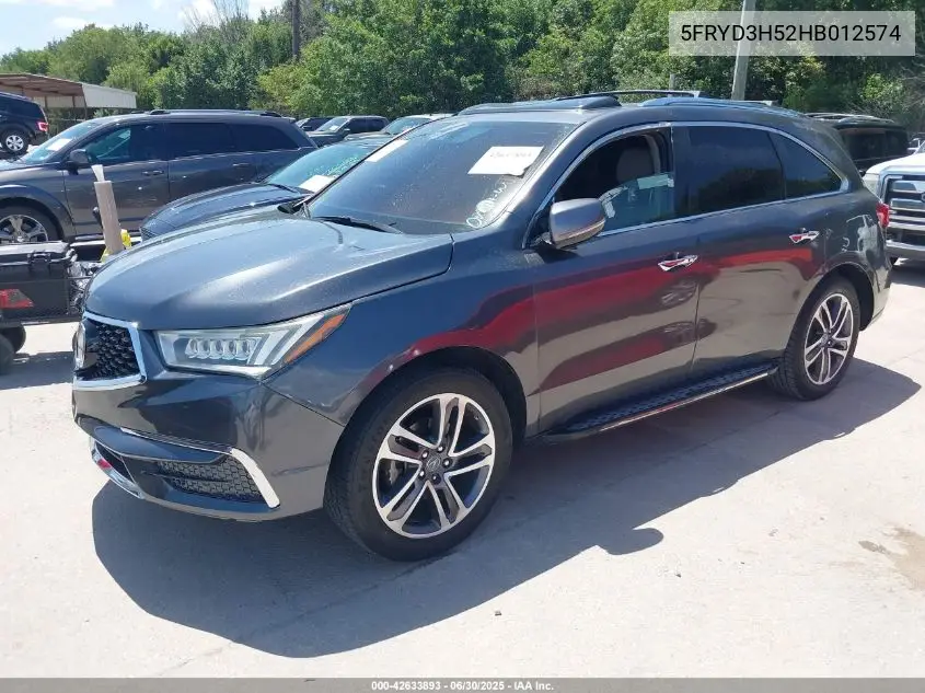 2017 Acura Mdx Technology Package VIN: 5FRYD3H52HB012574 Lot: 42633893