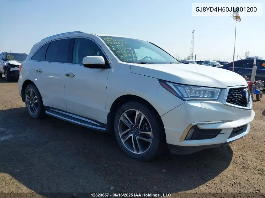 2018 Acura Mdx Technology VIN: 5J8YD4H60JL801200 Lot: 12323657