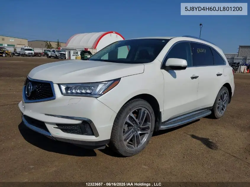 2018 Acura Mdx Technology VIN: 5J8YD4H60JL801200 Lot: 12323657