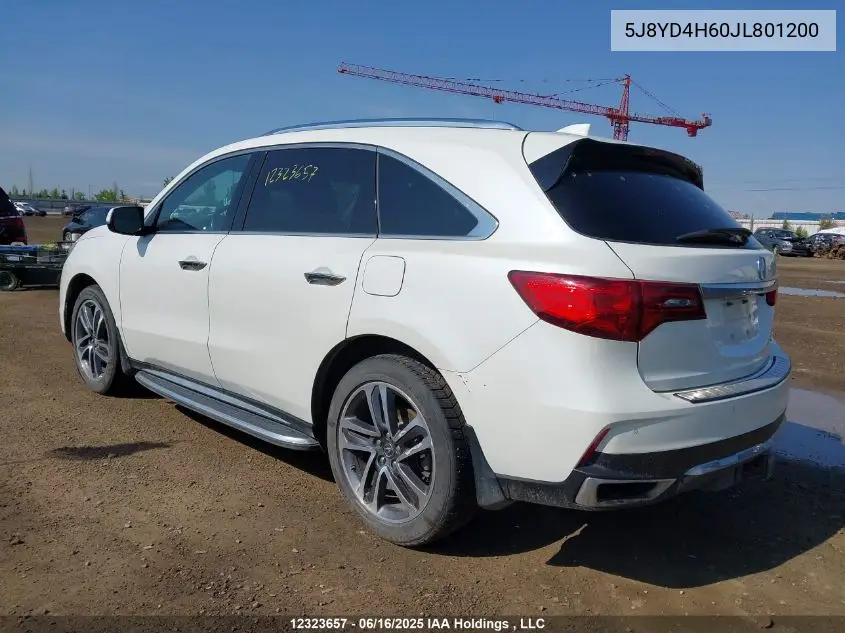 2018 Acura Mdx Technology VIN: 5J8YD4H60JL801200 Lot: 12323657