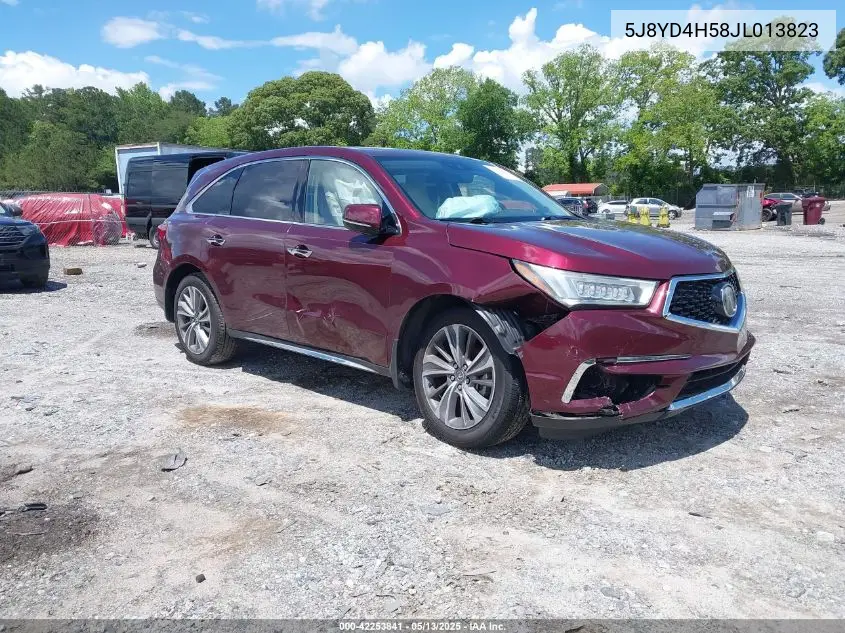 2018 Acura Mdx Technology Package Acurawatch Plus Pkg VIN: 5J8YD4H58JL013823 Lot: 42253841