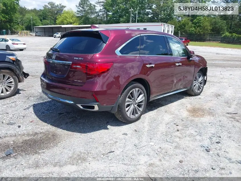 2018 Acura Mdx Technology Package Acurawatch Plus Pkg VIN: 5J8YD4H58JL013823 Lot: 42253841