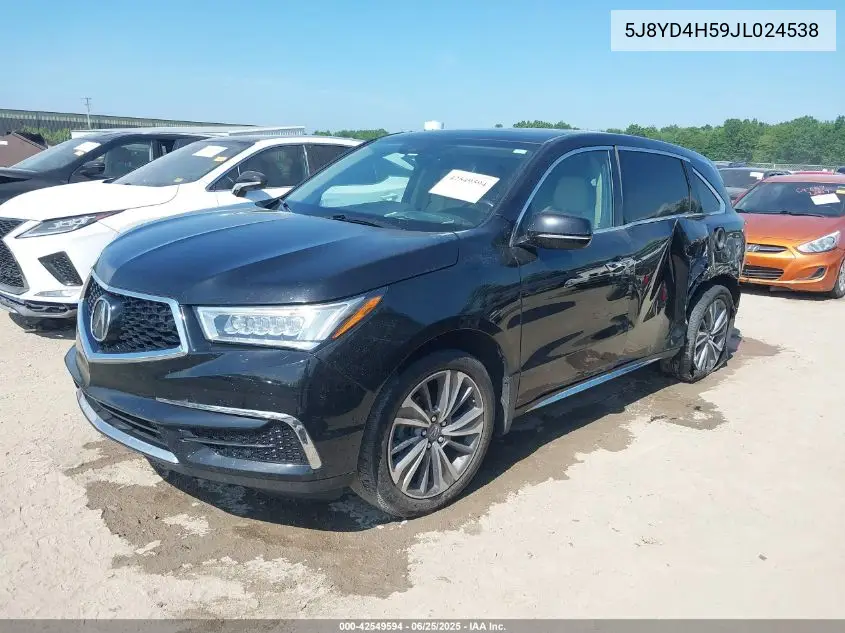2018 Acura Mdx Technology Package Acurawatch Plus Pkg VIN: 5J8YD4H59JL024538 Lot: 42549594