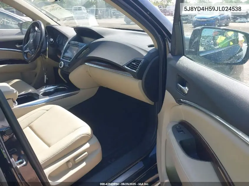2018 Acura Mdx Technology Package Acurawatch Plus Pkg VIN: 5J8YD4H59JL024538 Lot: 42549594