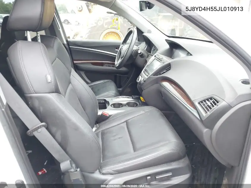 2018 Acura Mdx Technology Package Acurawatch Plus Pkg VIN: 5J8YD4H55JL010913 Lot: 42562969