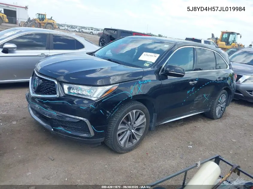 2018 Acura Mdx Technology Package Acurawatch Plus Pkg VIN: 5J8YD4H57JL019984 Lot: 42611670