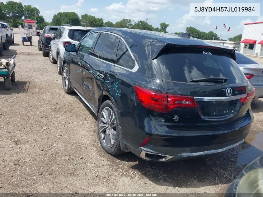 2018 Acura Mdx Technology Package Acurawatch Plus Pkg VIN: 5J8YD4H57JL019984 Lot: 42611670