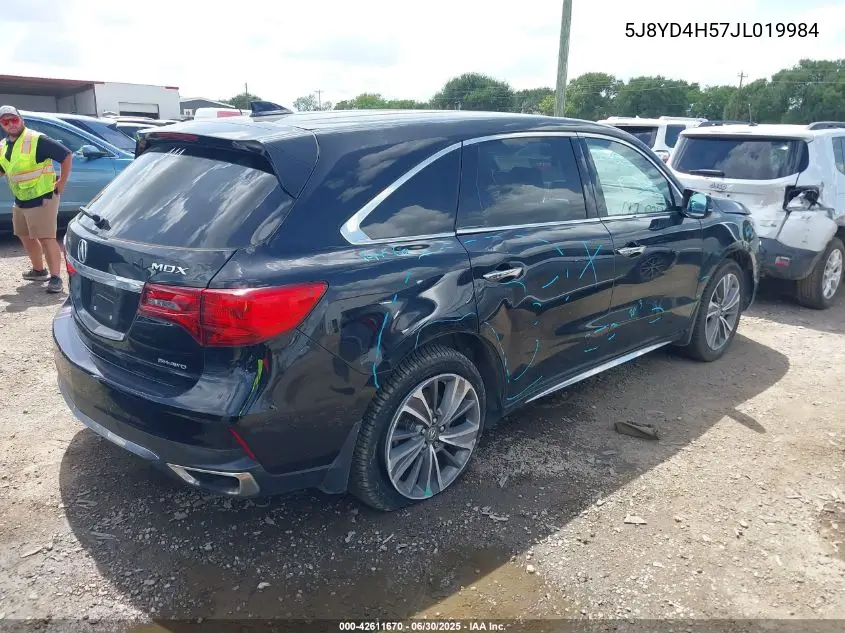 2018 Acura Mdx Technology Package Acurawatch Plus Pkg VIN: 5J8YD4H57JL019984 Lot: 42611670