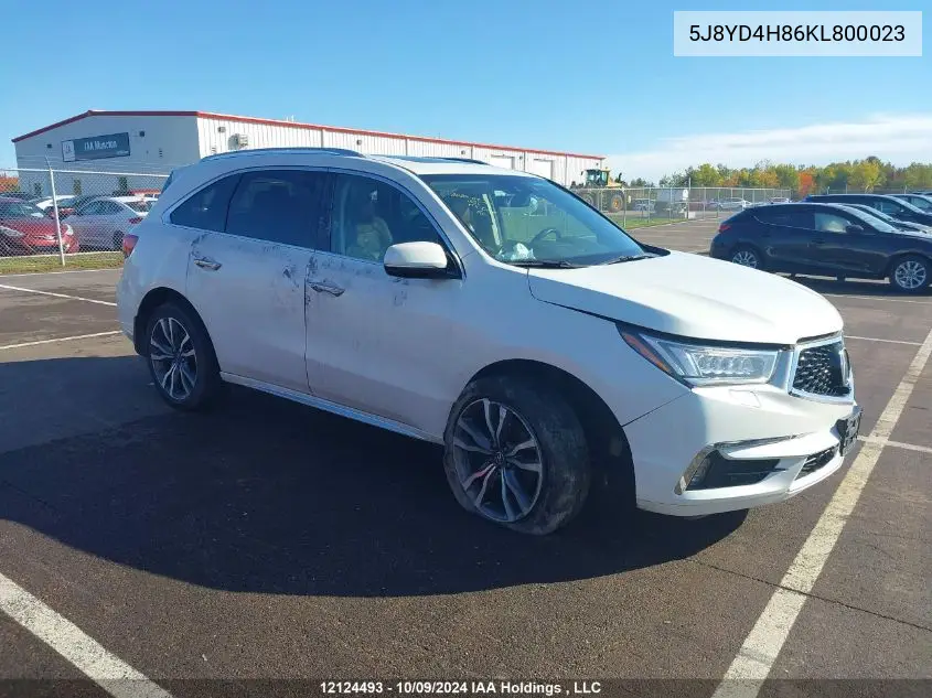 2019 Acura Mdx Advance VIN: 5J8YD4H86KL800023 Lot: 12124493