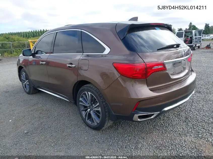 2019 Acura Mdx Tech Pkg VIN: 5J8YD4H52KL014211 Lot: 42605175