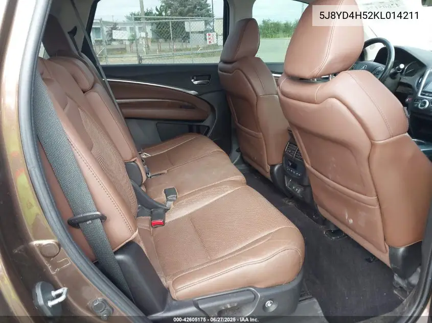 2019 Acura Mdx Tech Pkg VIN: 5J8YD4H52KL014211 Lot: 42605175
