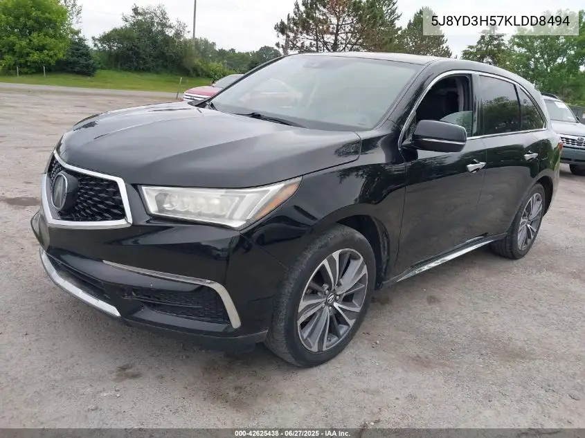2019 Acura Mdx Tech Pkg VIN: 5J8YD3H57KLDD8494 Lot: 42625438