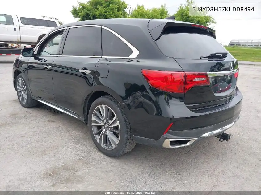 2019 Acura Mdx Tech Pkg VIN: 5J8YD3H57KLDD8494 Lot: 42625438