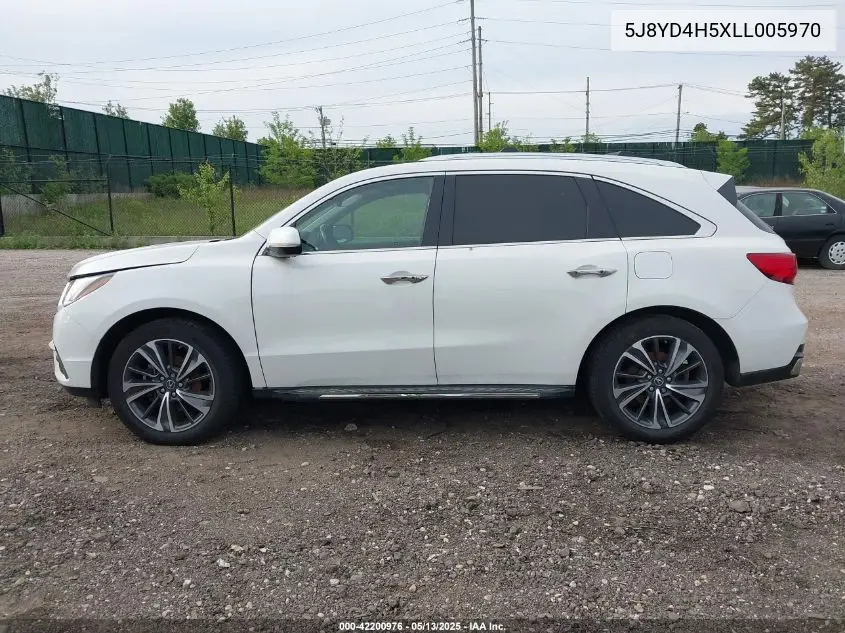 2020 Acura Mdx Technology Package VIN: 5J8YD4H5XLL005970 Lot: 42200976