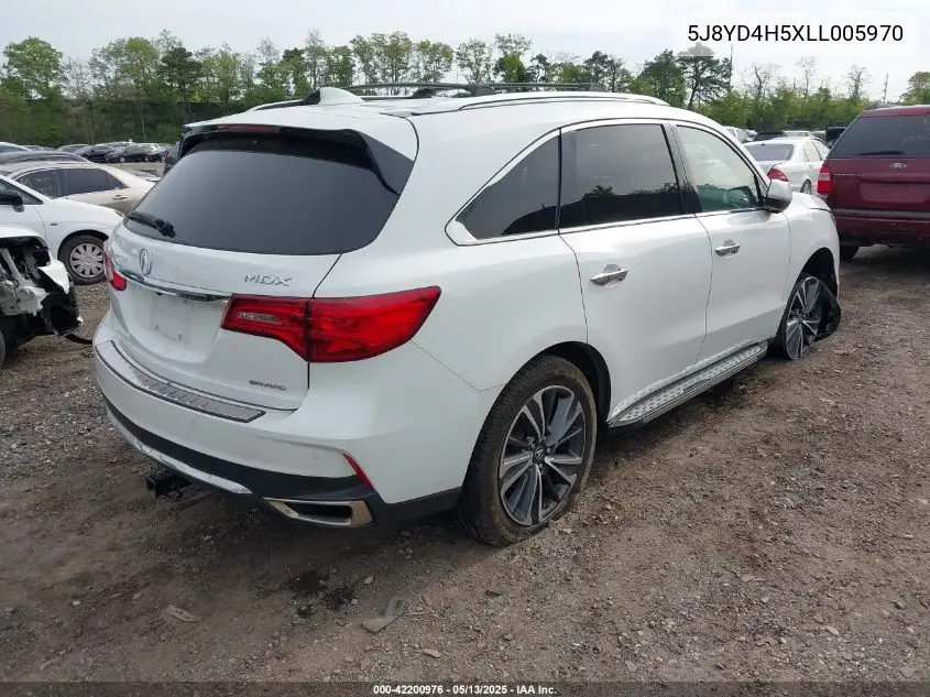 2020 Acura Mdx Technology Package VIN: 5J8YD4H5XLL005970 Lot: 42200976