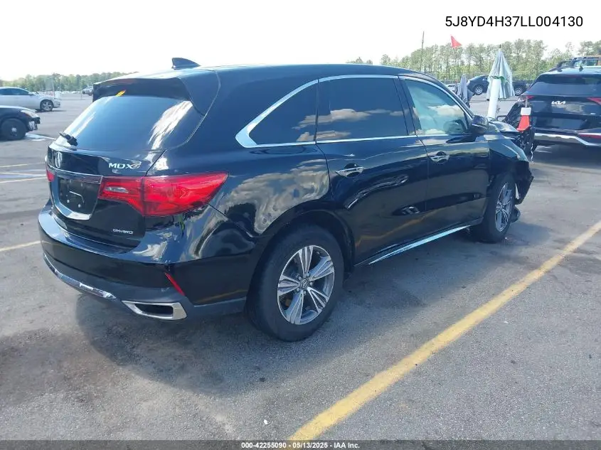 2020 Acura Mdx Standard VIN: 5J8YD4H37LL004130 Lot: 42255090