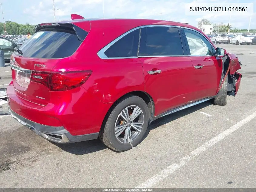 2020 Acura Mdx Standard VIN: 5J8YD4H32LL046561 Lot: 42556255
