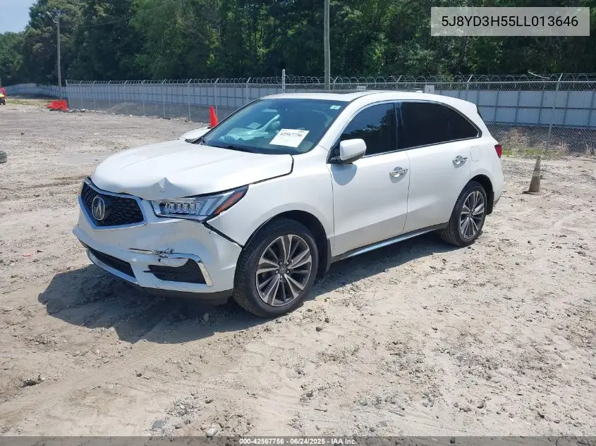 2020 Acura Mdx Technology Package VIN: 5J8YD3H55LL013646 Lot: 42567756
