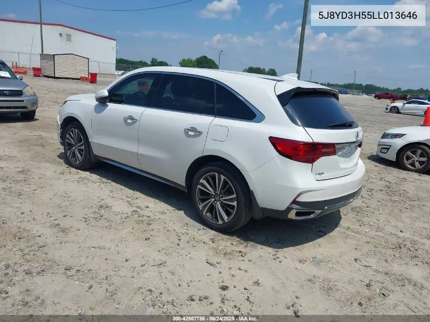 2020 Acura Mdx Technology Package VIN: 5J8YD3H55LL013646 Lot: 42567756