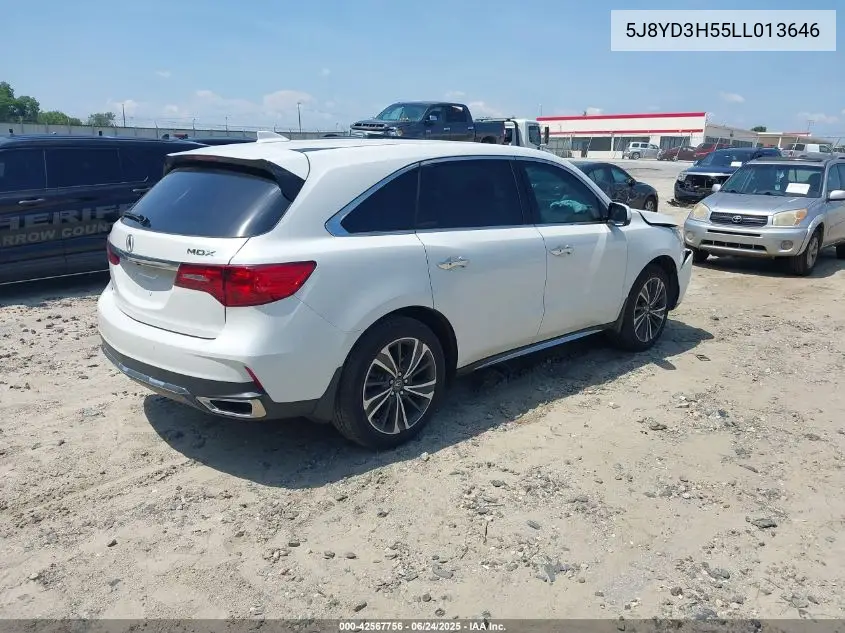 2020 Acura Mdx Technology Package VIN: 5J8YD3H55LL013646 Lot: 42567756