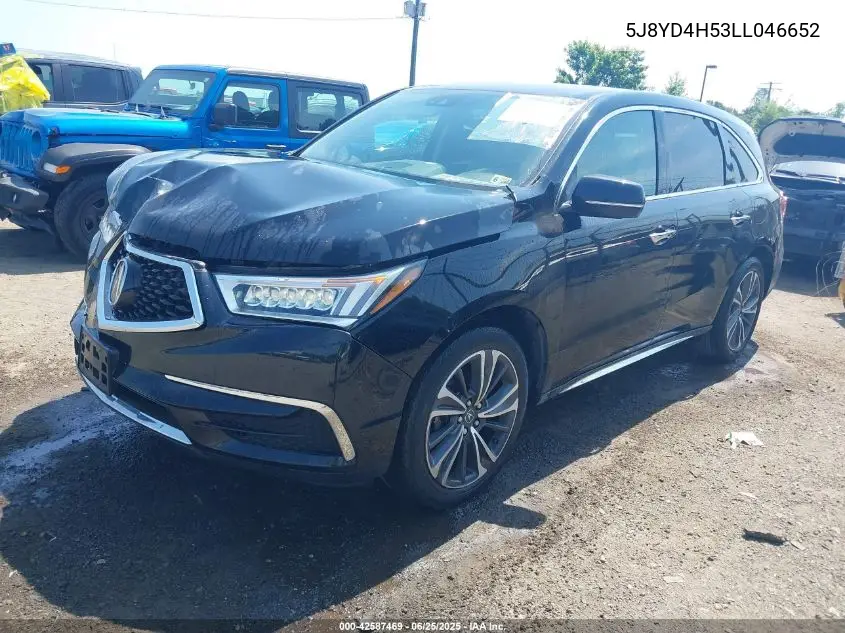 2020 Acura Mdx Technology VIN: 5J8YD4H53LL046652 Lot: 42587469