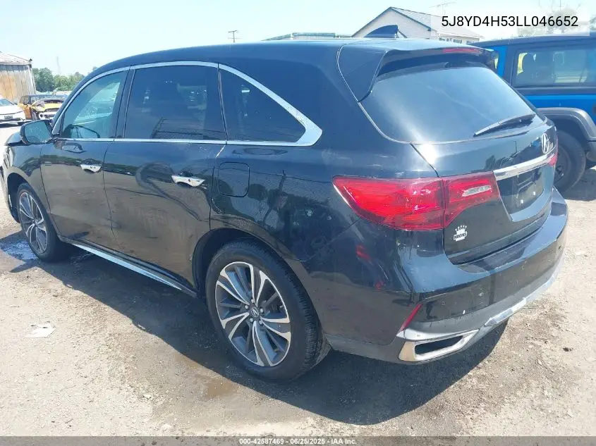 2020 Acura Mdx Technology VIN: 5J8YD4H53LL046652 Lot: 42587469