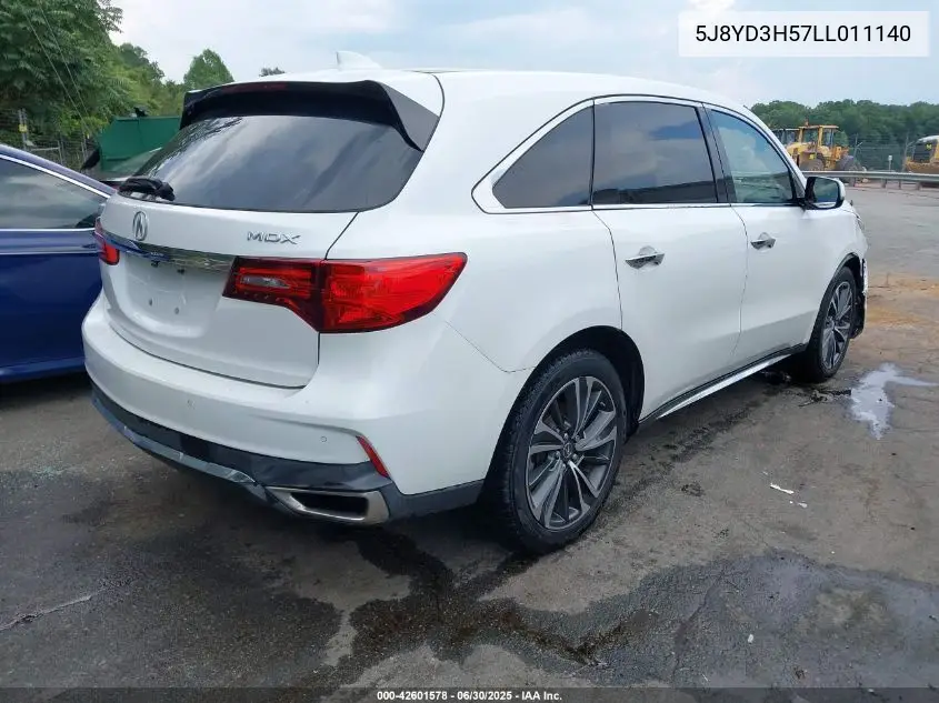 2020 Acura Mdx Technology Package VIN: 5J8YD3H57LL011140 Lot: 42601578