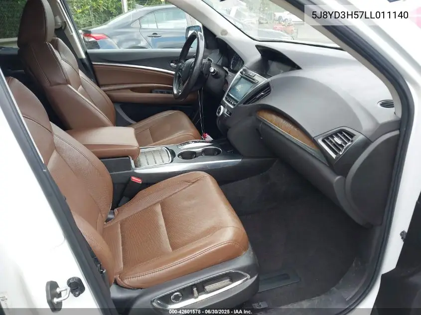 2020 Acura Mdx Technology Package VIN: 5J8YD3H57LL011140 Lot: 42601578