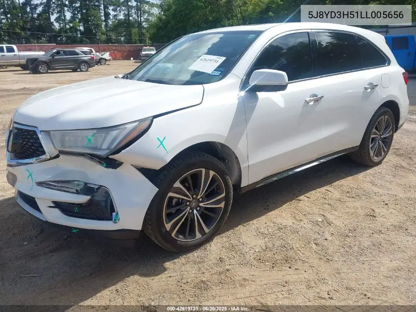 2020 Acura Mdx Technology Package VIN: 5J8YD3H51LL005656 Lot: 42619731