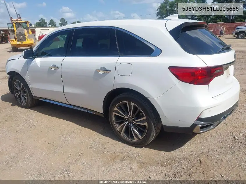 2020 Acura Mdx Technology Package VIN: 5J8YD3H51LL005656 Lot: 42619731