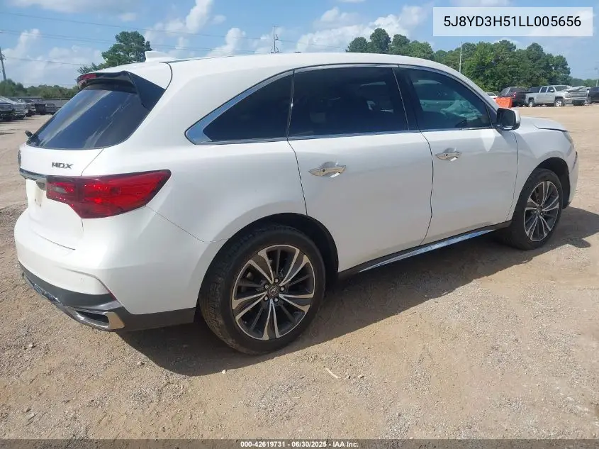 2020 Acura Mdx Technology Package VIN: 5J8YD3H51LL005656 Lot: 42619731