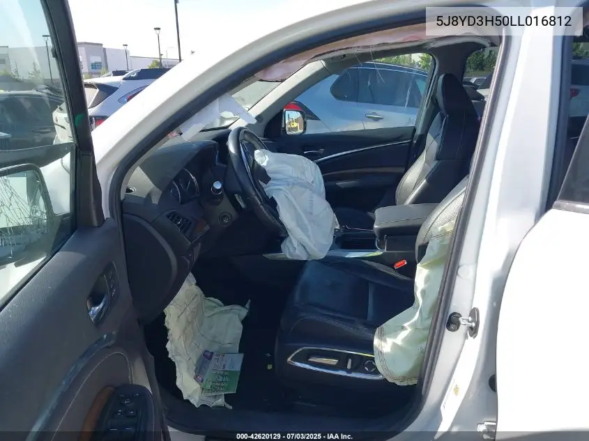 2020 Acura Mdx Technology Package VIN: 5J8YD3H50LL016812 Lot: 42620129