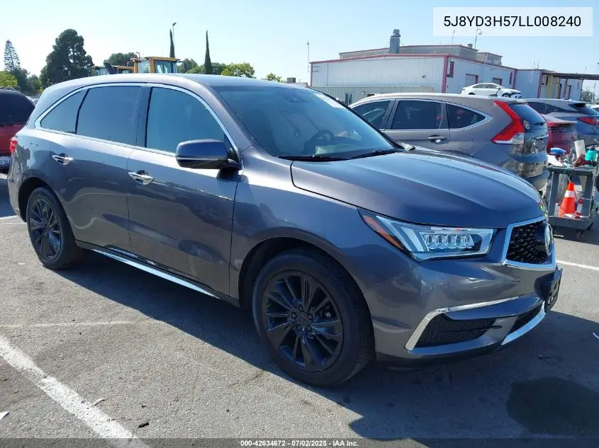 2020 Acura Mdx Technology Package VIN: 5J8YD3H57LL008240 Lot: 42634672