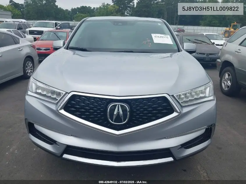 2020 Acura Mdx Technology Package VIN: 5J8YD3H51LL009822 Lot: 42649132