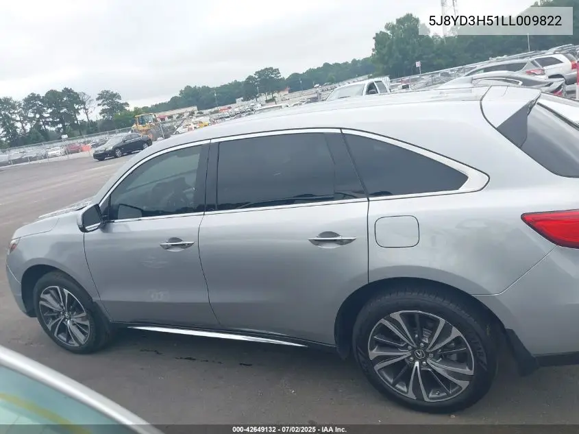 2020 Acura Mdx Technology Package VIN: 5J8YD3H51LL009822 Lot: 42649132
