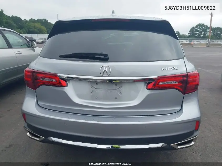 2020 Acura Mdx Technology Package VIN: 5J8YD3H51LL009822 Lot: 42649132