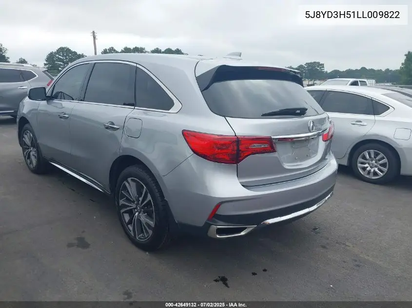 2020 Acura Mdx Technology Package VIN: 5J8YD3H51LL009822 Lot: 42649132
