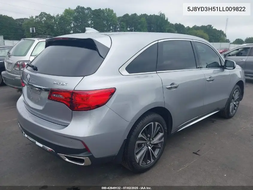 2020 Acura Mdx Technology Package VIN: 5J8YD3H51LL009822 Lot: 42649132