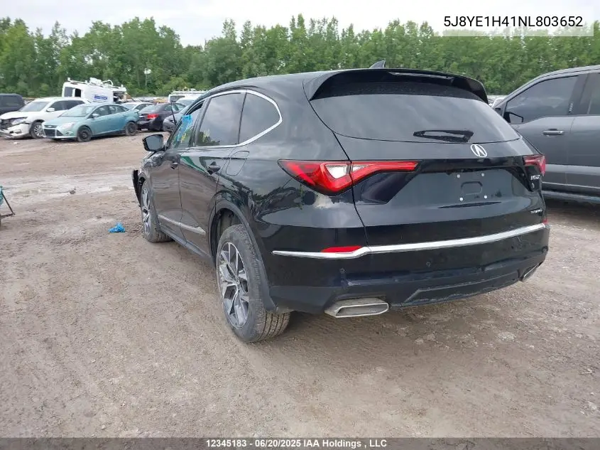 2022 Acura Mdx Technology VIN: 5J8YE1H41NL803652 Lot: 12345183