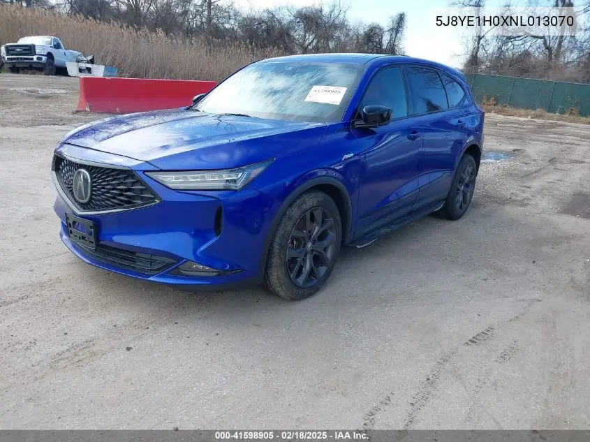 2022 Acura Mdx A-Spec Package VIN: 5J8YE1H0XNL013070 Lot: 41598905