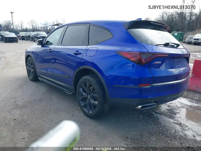 2022 Acura Mdx A-Spec Package VIN: 5J8YE1H0XNL013070 Lot: 41598905