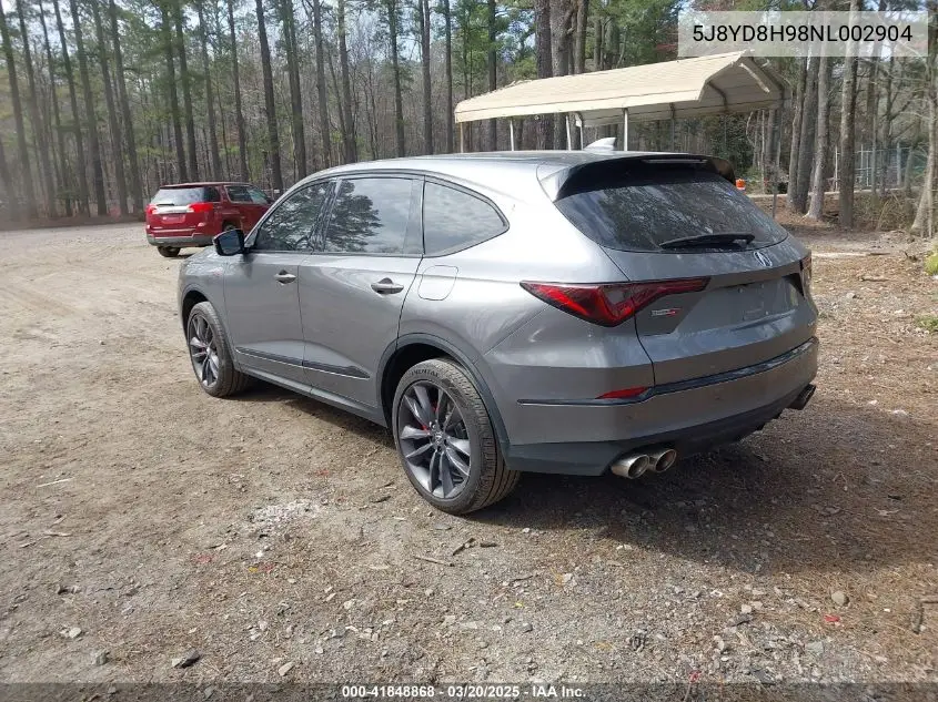 2022 Acura Mdx Type S VIN: 5J8YD8H98NL002904 Lot: 41848868