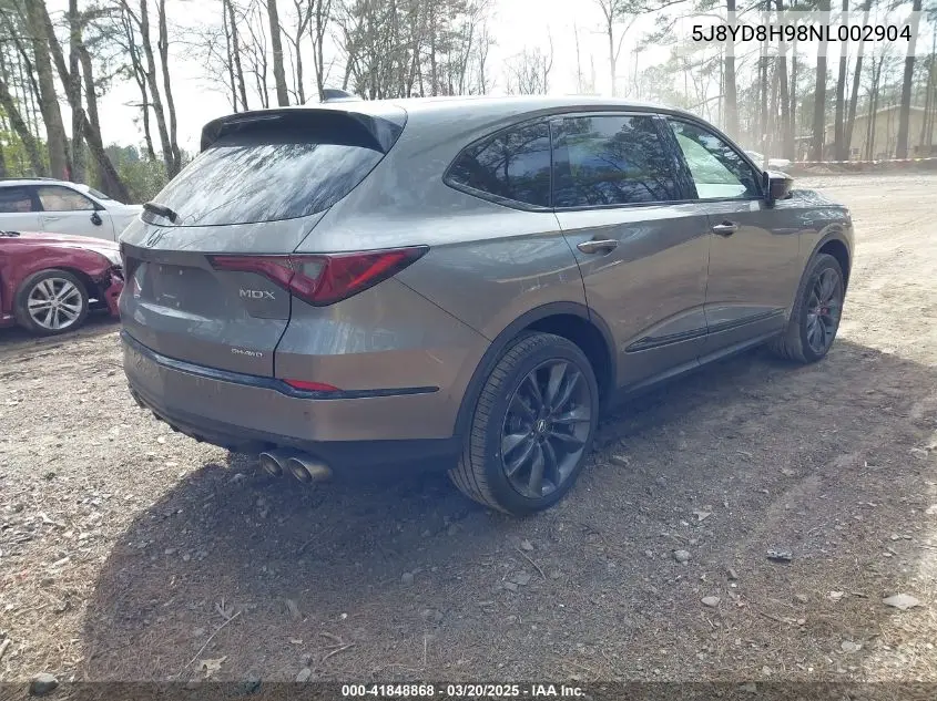 2022 Acura Mdx Type S VIN: 5J8YD8H98NL002904 Lot: 41848868