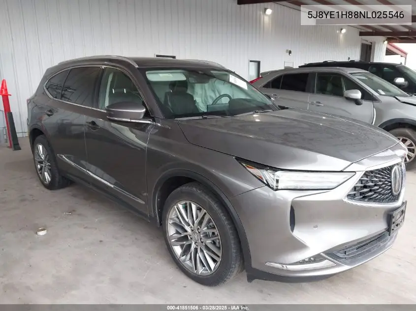 2022 Acura Mdx Advance Package VIN: 5J8YE1H88NL025546 Lot: 41851506