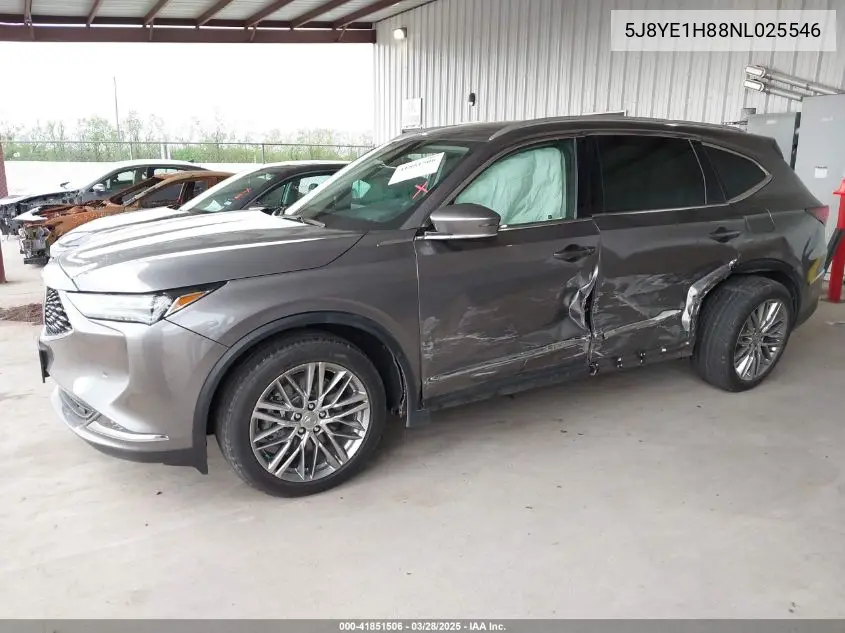 2022 Acura Mdx Advance Package VIN: 5J8YE1H88NL025546 Lot: 41851506
