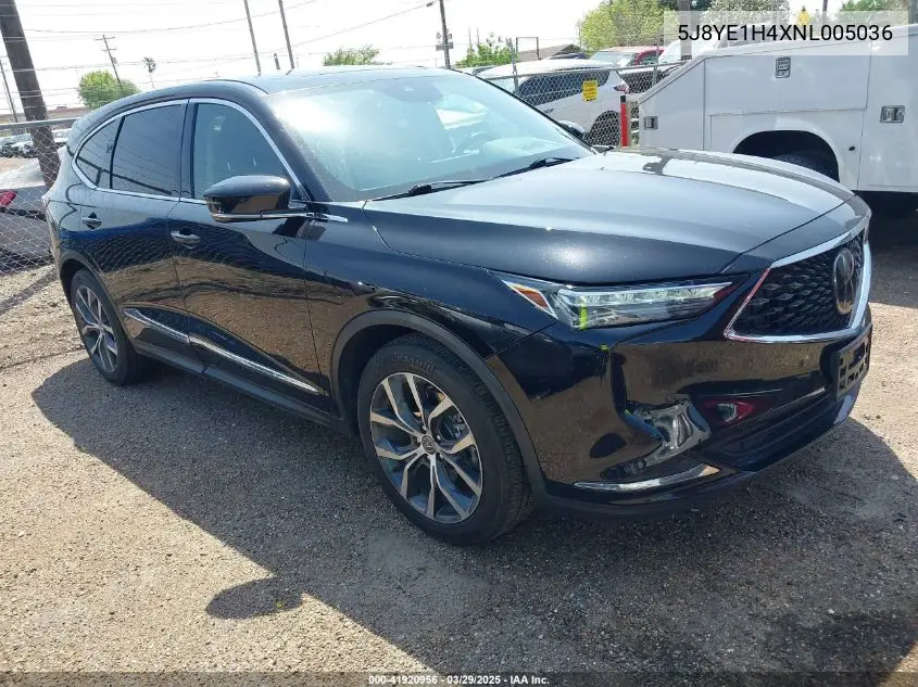 2022 Acura Mdx Technology Package VIN: 5J8YE1H4XNL005036 Lot: 41920956