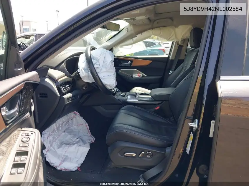 2022 Acura Mdx Technology Package VIN: 5J8YD9H42NL002584 Lot: 42052582